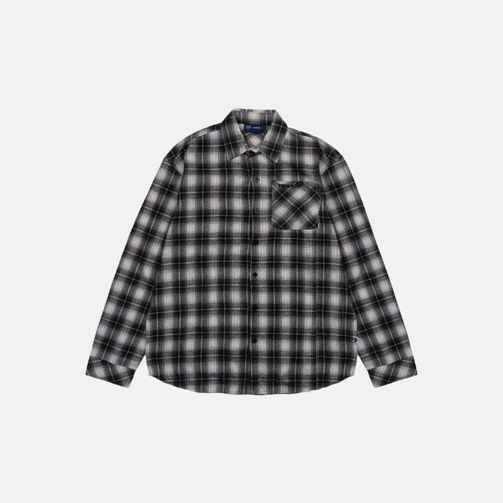 Pride N Joy Co - Black & White Plaid Flannel Embroidery - Pride N Joy Co