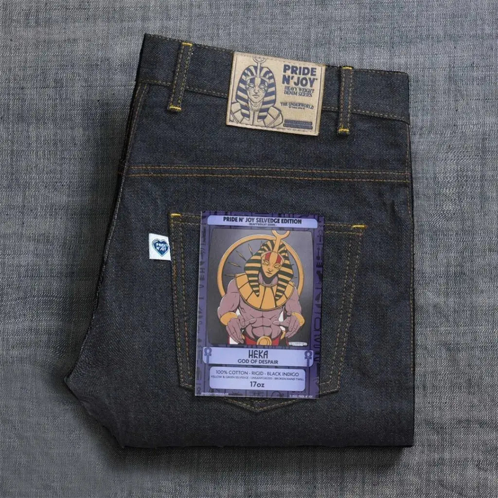 Pride N Joy Co - Heka 17 Oz Heavyweight Black Selvedge Denim Jeans - Pride N Joy Co