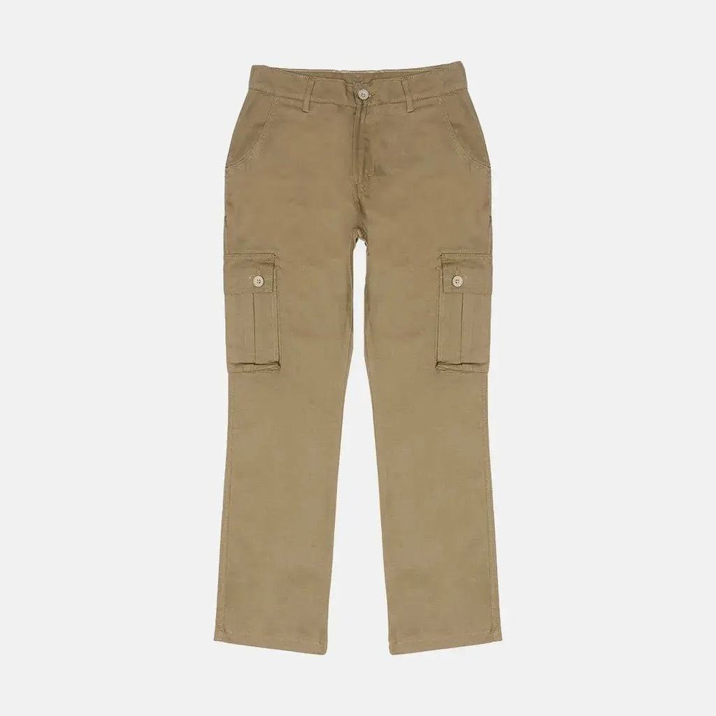 Pride N Joy Co - Khaki Cargo Basic Pants - Pride N Joy Co